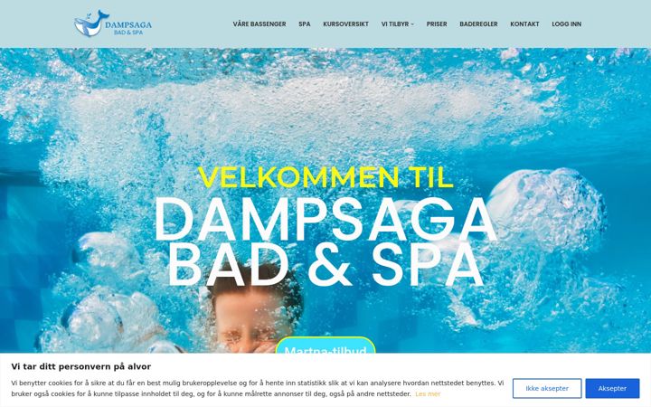Screenshot stránky dampsaga-bad.no