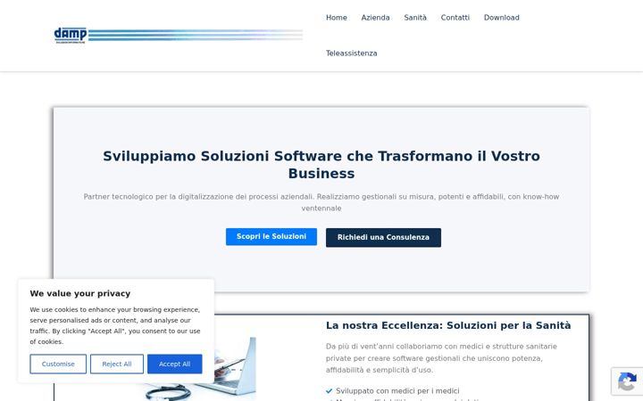 Screenshot of dampsoftware.com