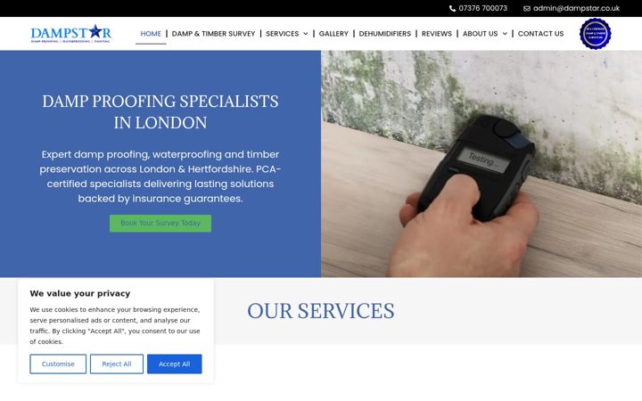 Екранна снимка на dampstar.co.uk