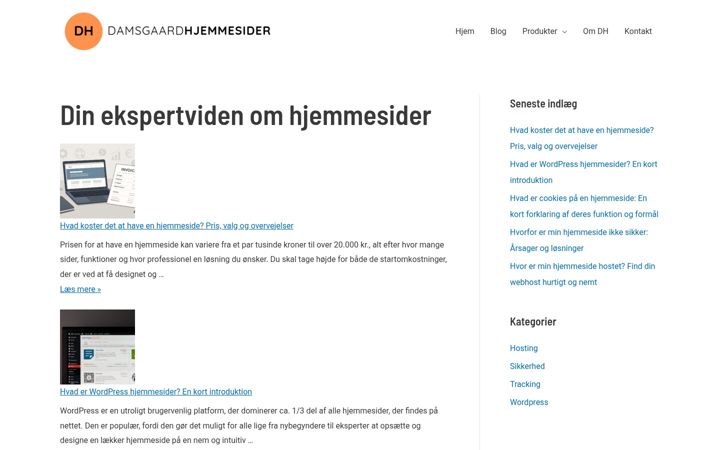 Screenshot of damsgaardhjemmesider.dk