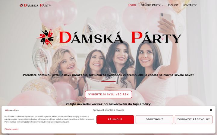 Screenshot stránky damskaparty.cz