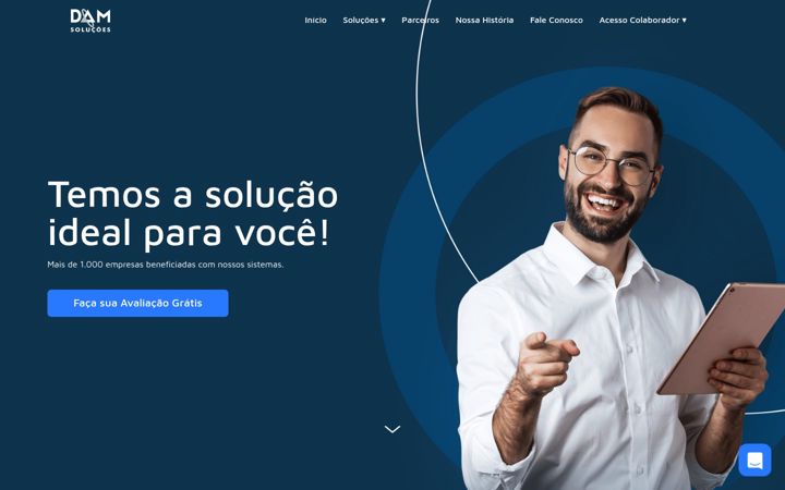 Екранна снимка на damsolucoes.com.br