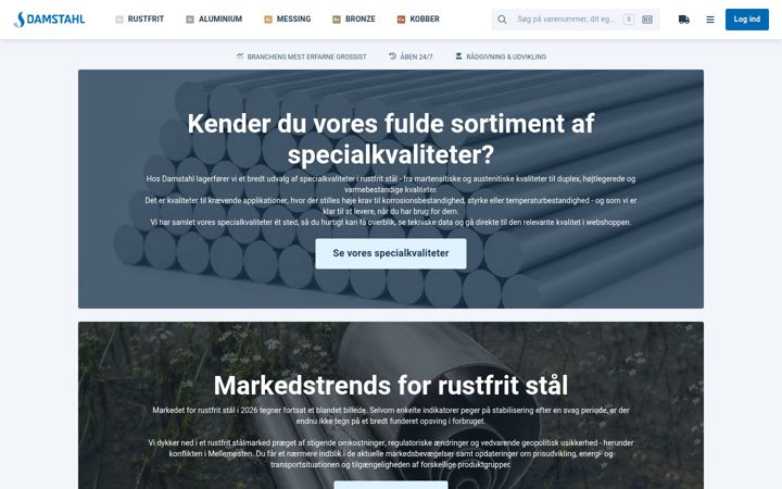 Screenshot of damstahl.dk