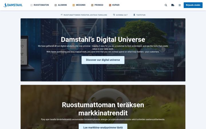 Screenshot di damstahl.fi