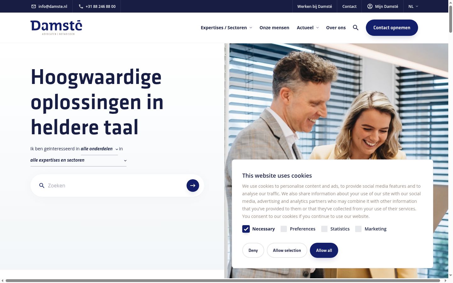 Skjermbilde av samtykkebanneret slik det vises før noen interaksjon