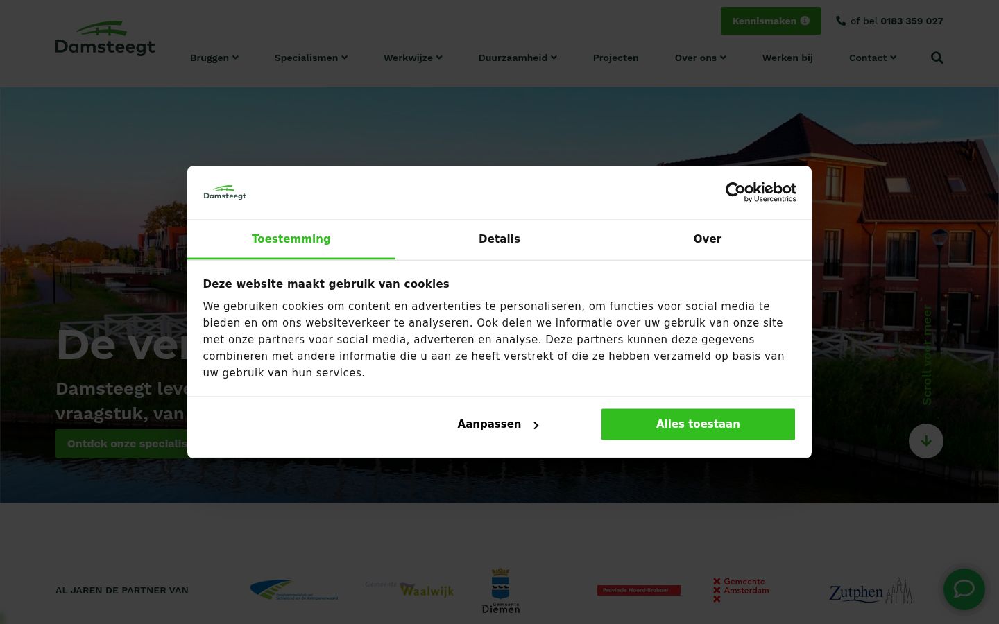 Skjermbilde av samtykkebanneret slik det vises før noen interaksjon