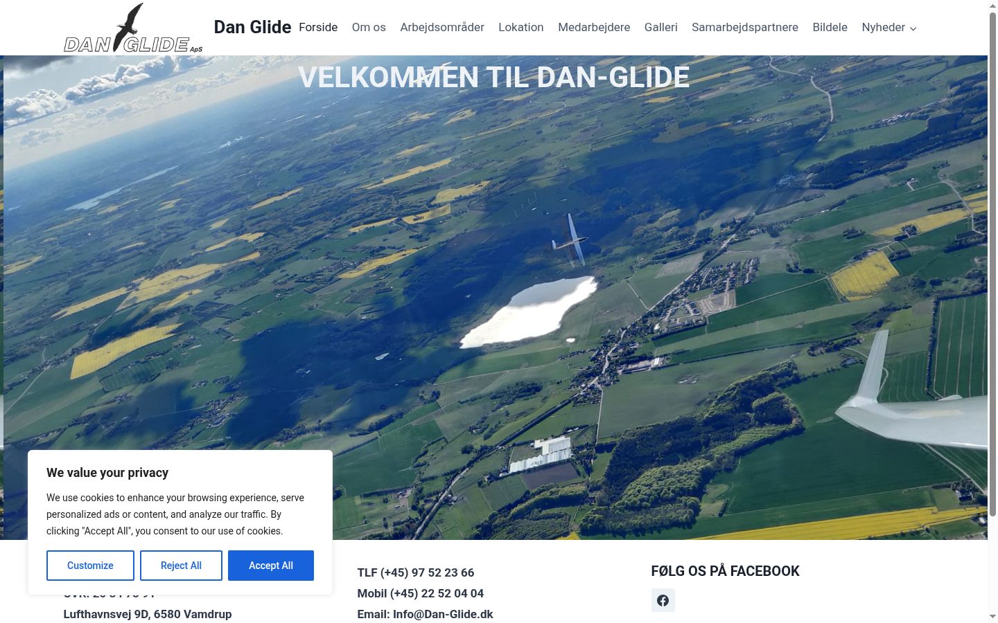 Screenshot del banner di consenso mostrato prima di qualsiasi interazione