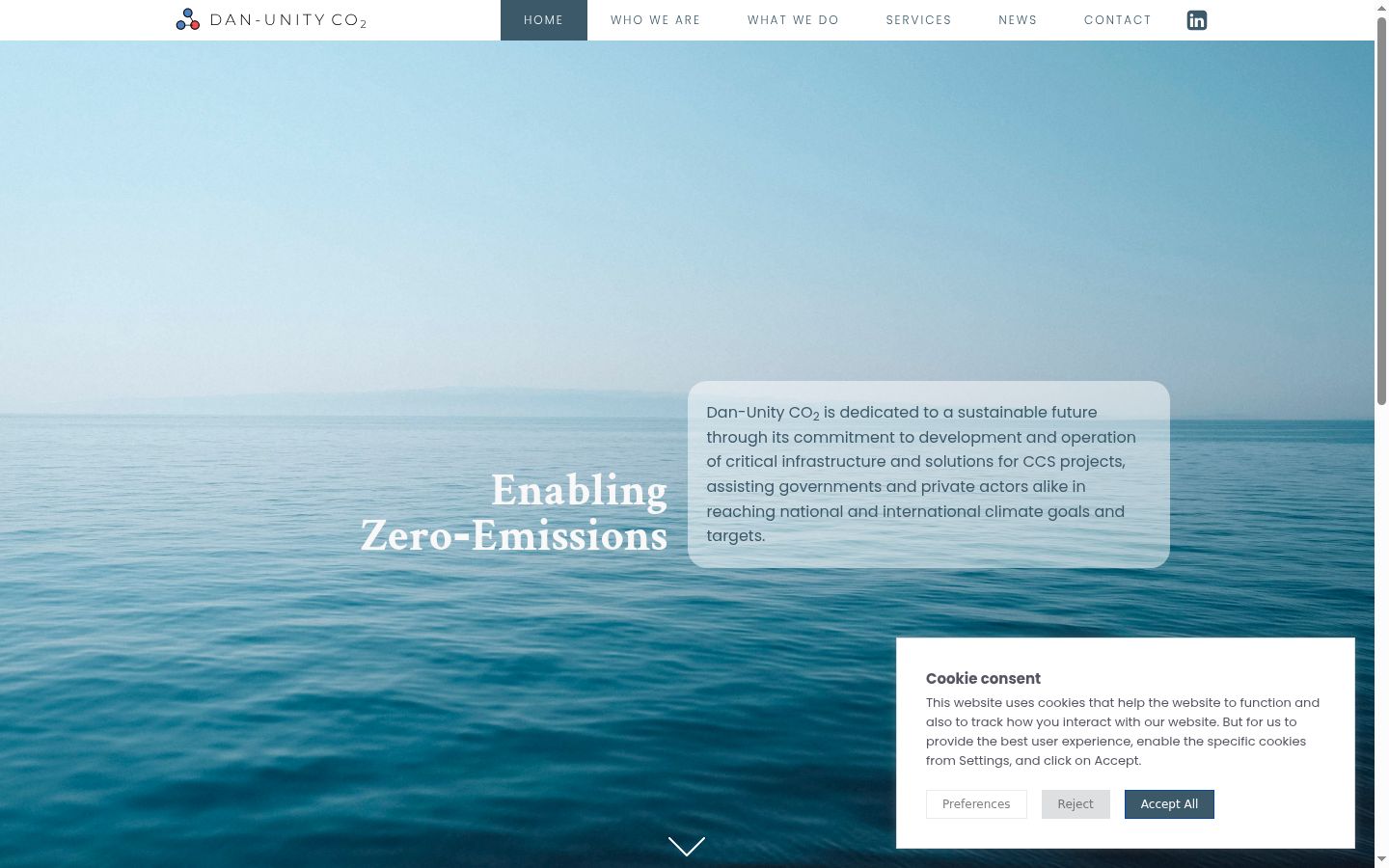 Screenshot of the consent banner shown before any interaction
