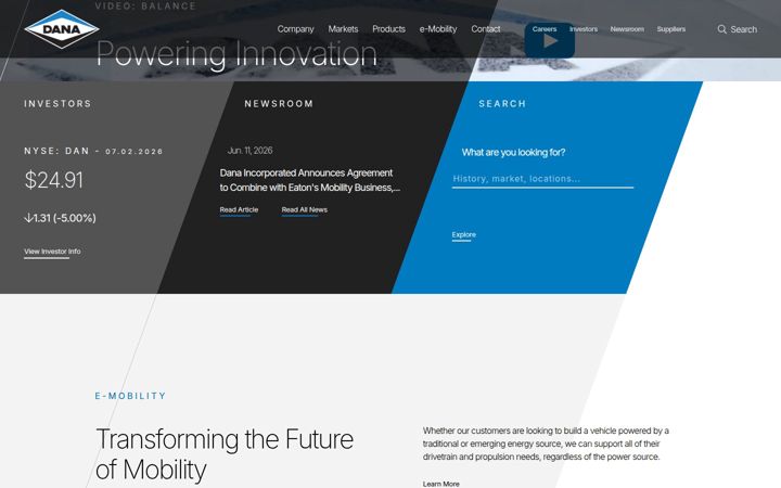Screenshot of dana.com