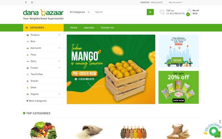 Screenshot of danabazaarsupermarket.com