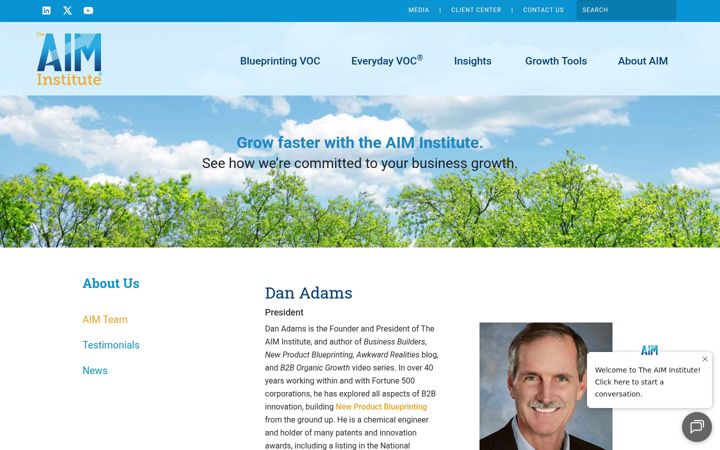 Screenshot of danadams-aim.com