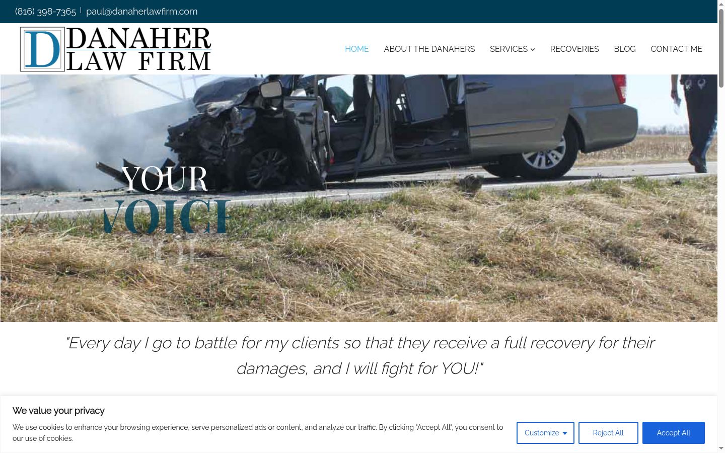Screenshot of the consent banner shown before any interaction