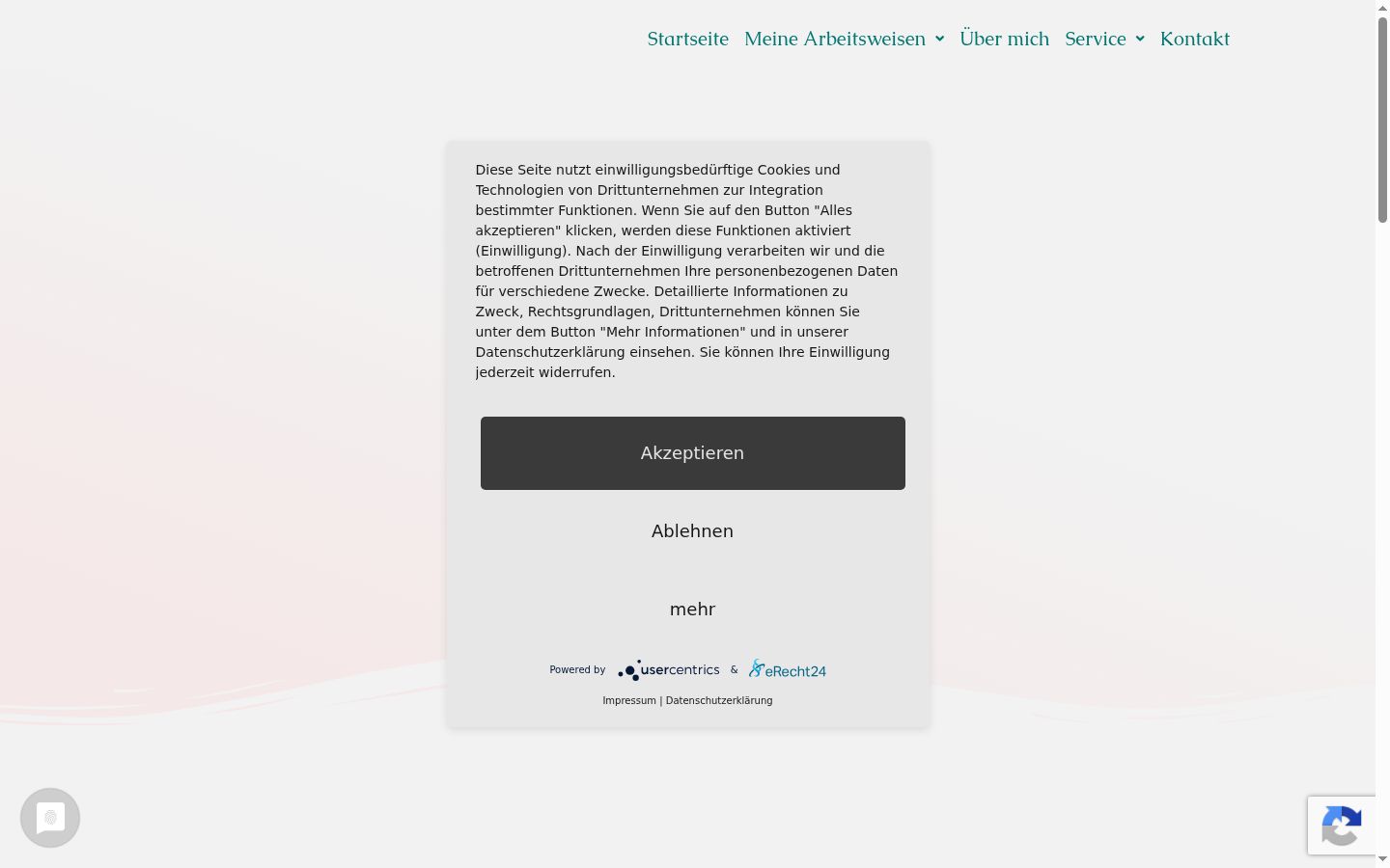 Screenshot des Einwilligungsbanners vor jeglicher Interaktion