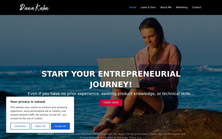Screenshot of danakahn.com