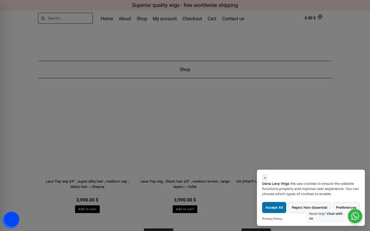 Screenshot of danalevywigs.com