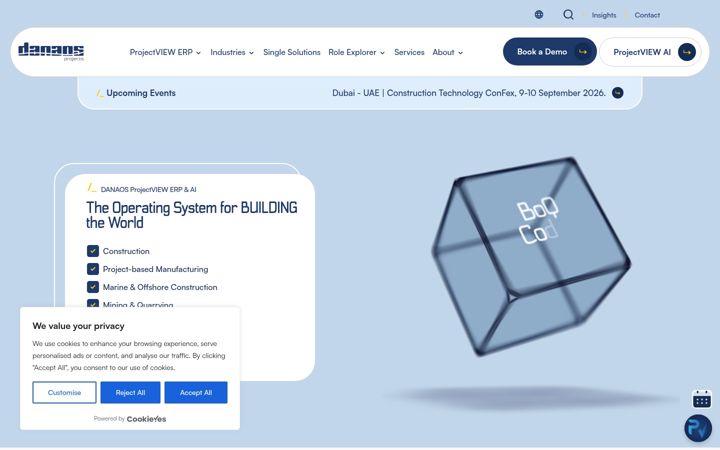 Screenshot of danaos-projects.com