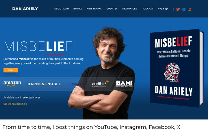 Screenshot of danariely.com