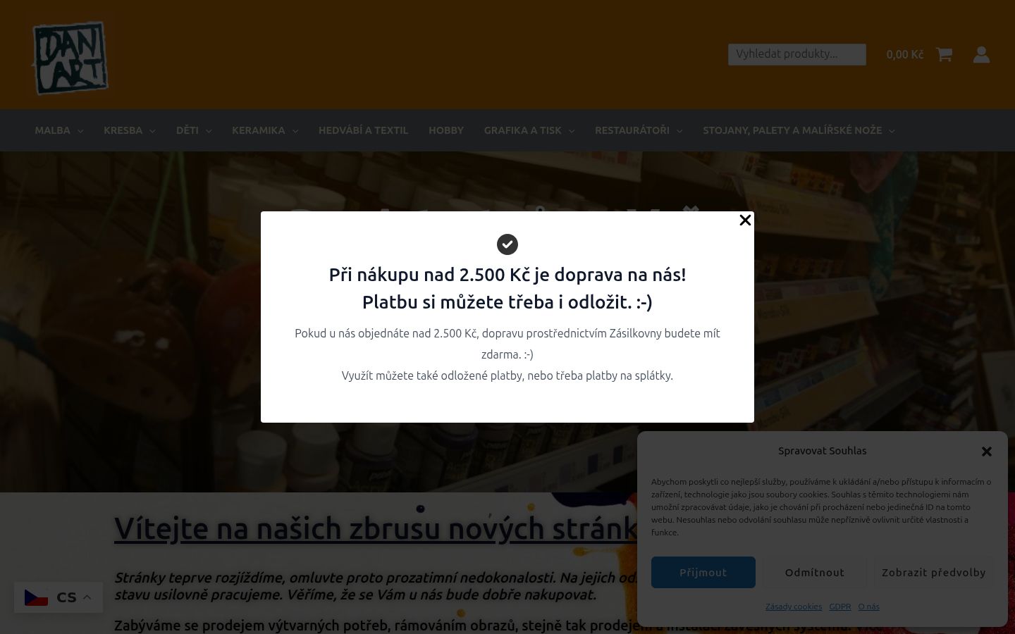 Posnetek zaslona pasice za privolitev, prikazane pred kakršno koli interakcijo
