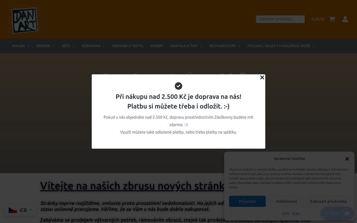 Screenshot stránky danart.cz