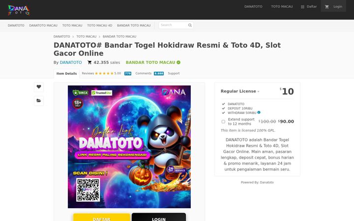 Kuvakaappaus sivustosta danatotoslotlogin.com