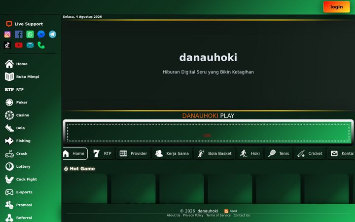Screenshot of danauhoki.org