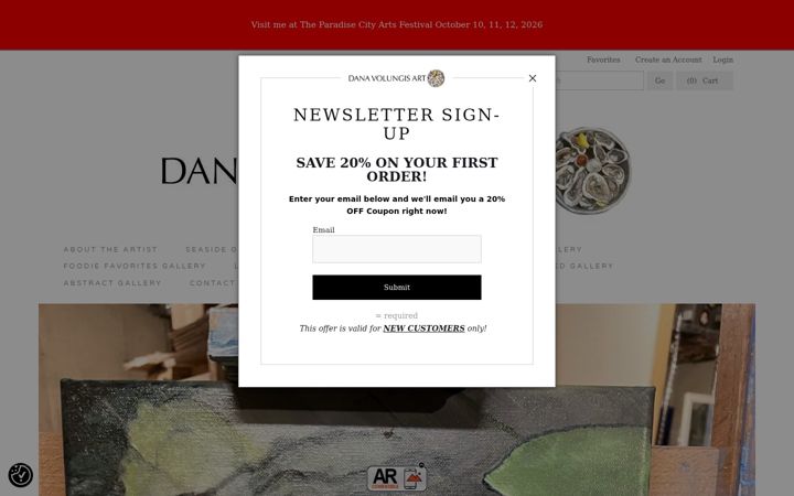 Screenshot of danavolungisart.com
