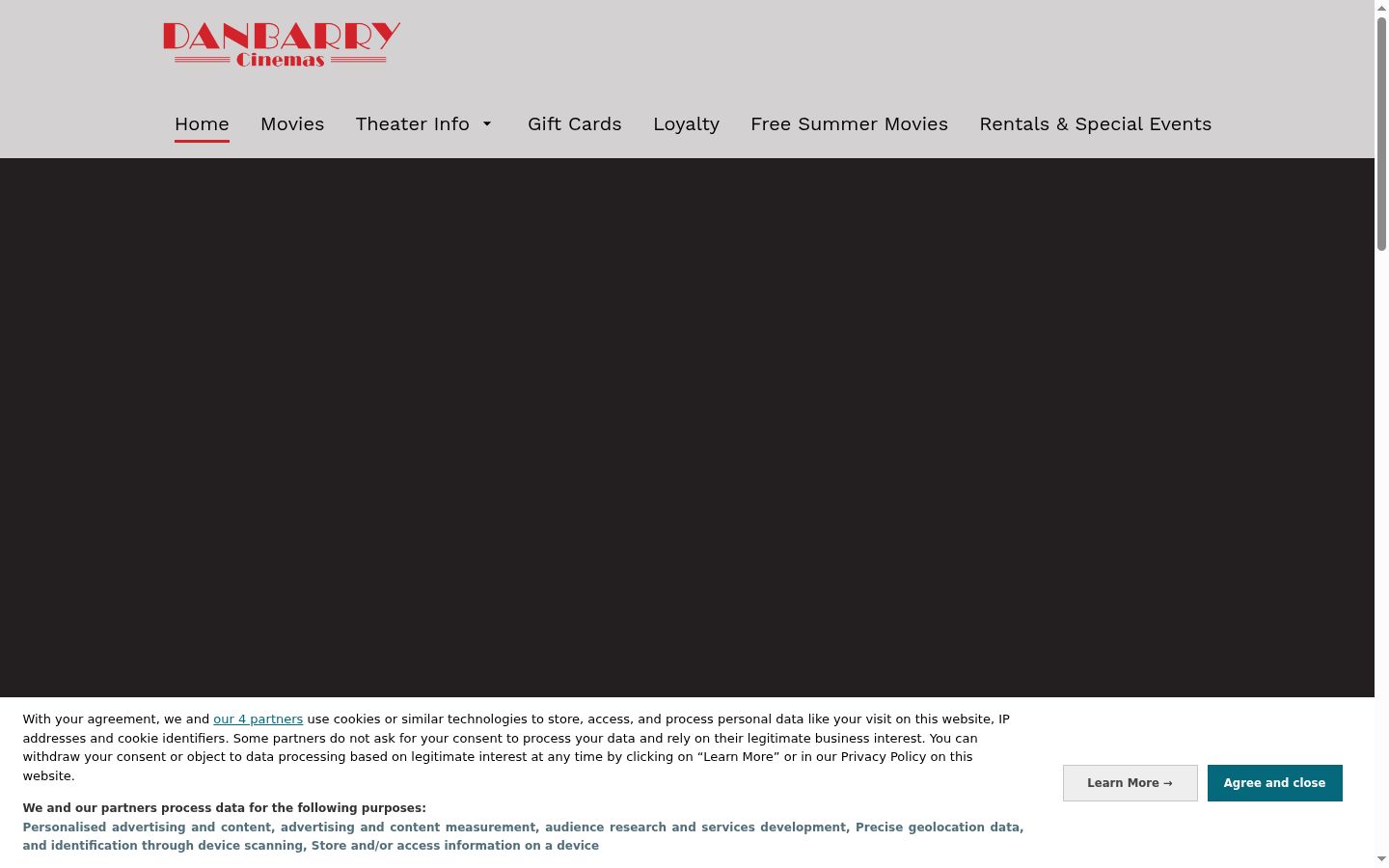 Captura de pantalla del banner de consentimiento mostrado antes de cualquier interacción