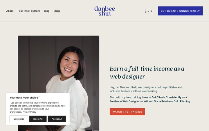 Screenshot of danbeeshin.com