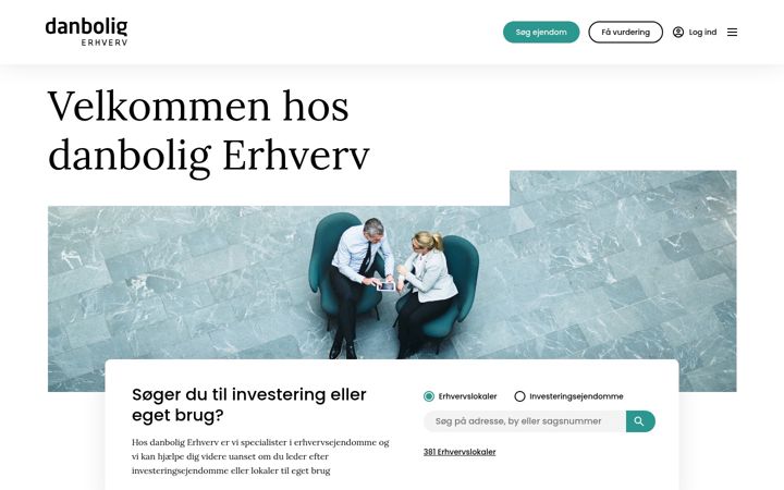 Screenshot of danboligerhverv.dk