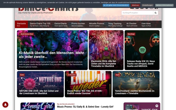 Screenshot of dance-charts.de