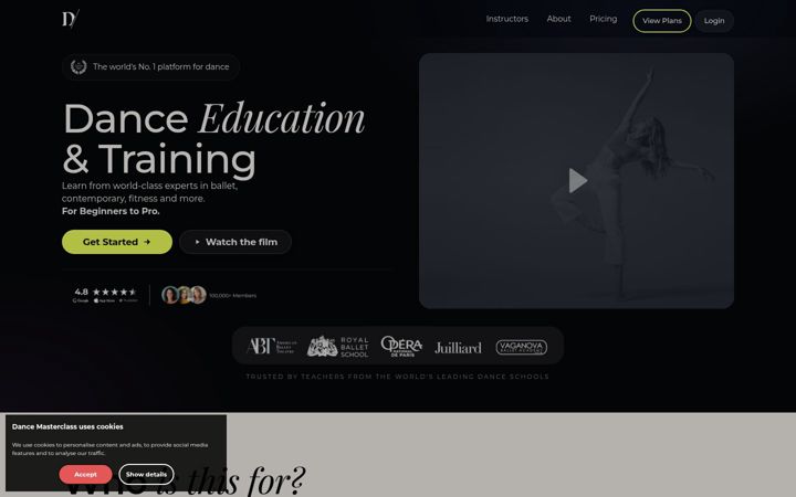 Screenshot of dance-masterclass.com
