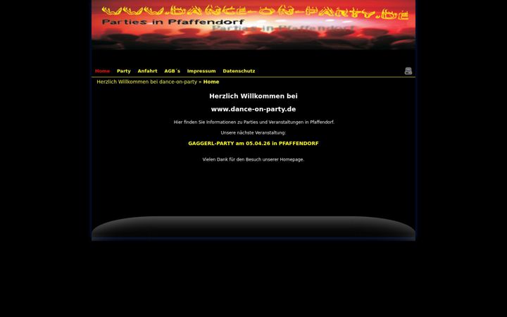 Screenshot of dance-on-party.de