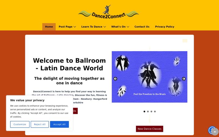 Captura de pantalla de dance2connect.co.uk