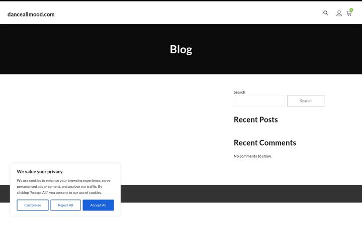 Screenshot of danceallmood.com