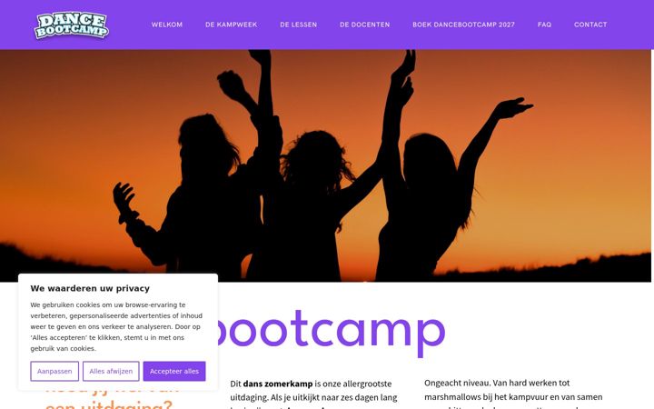 Skjermbilde av dancebootcamp.nl
