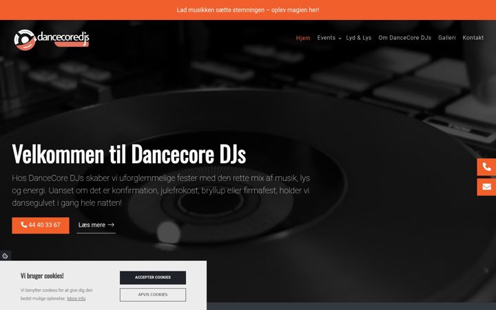 Screenshot of dancecoredjs.dk
