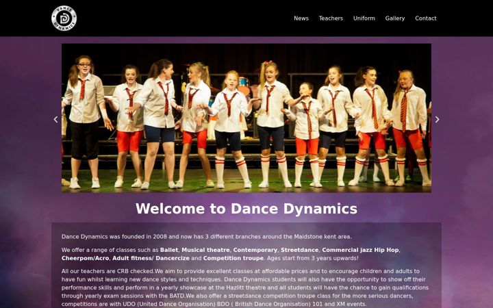 Captura de pantalla de dancedynamics.org.uk
