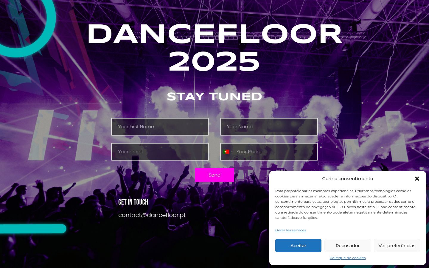 Screenshot of the consent banner shown before any interaction