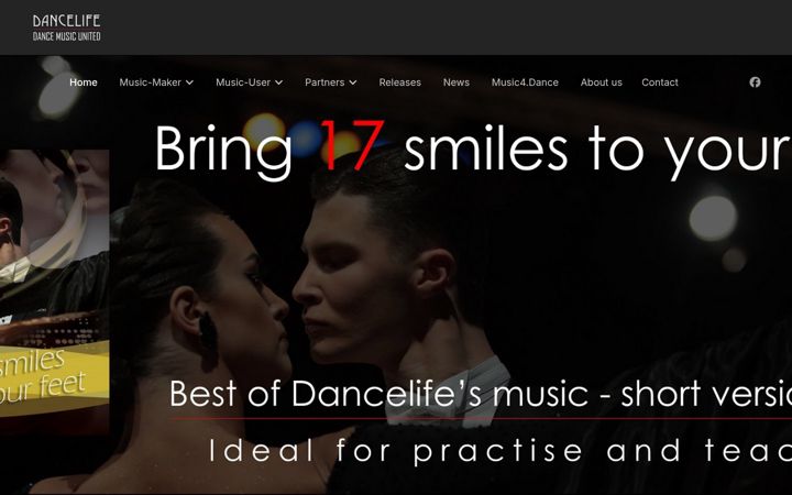 Screenshot ta' dancelifemusic.com