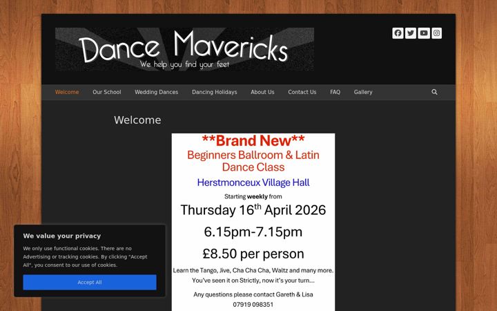 Captura de pantalla de dancemavericks.co.uk