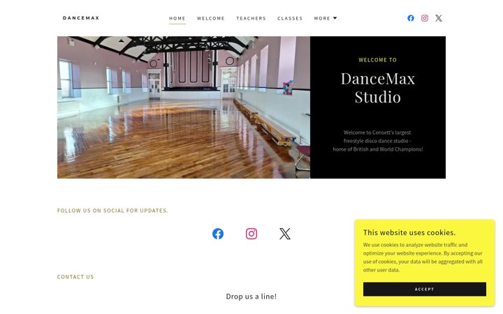 Captura de pantalla de dancemaxstudio.co.uk