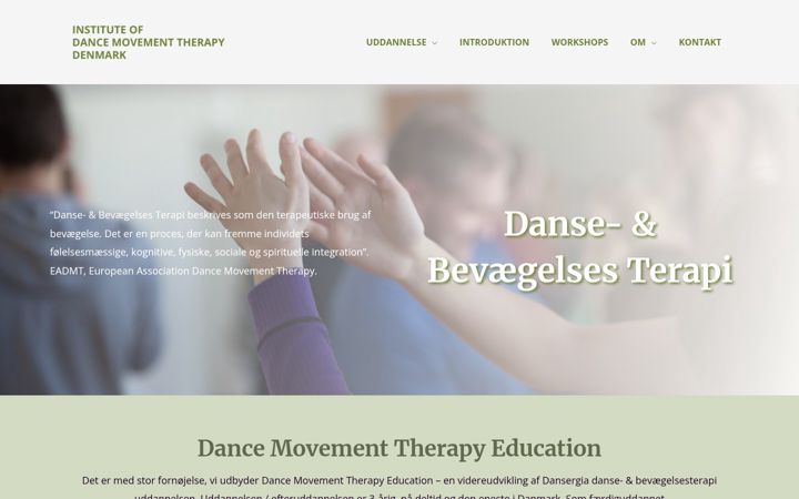 Screenshot of dancemovementtherapy.dk