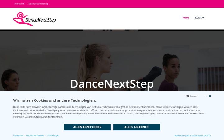 Screenshot of dancenextstep.com