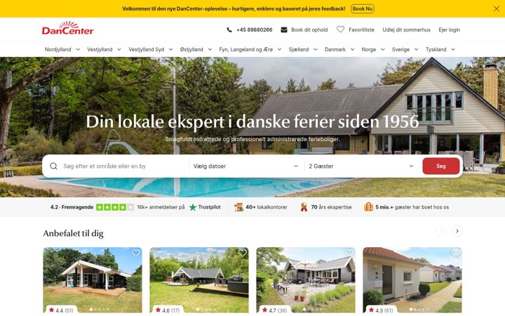 Skærmbillede af dancenter.dk