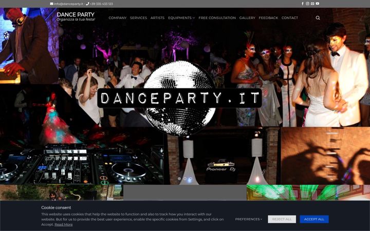 Skjámynd af danceparty.it