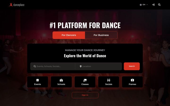Zrzut ekranu danceplace.com