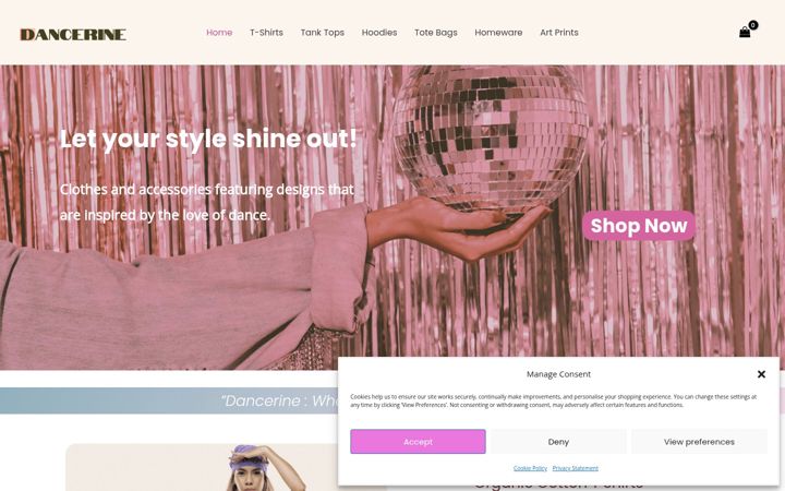 Screenshot of dancerine.com