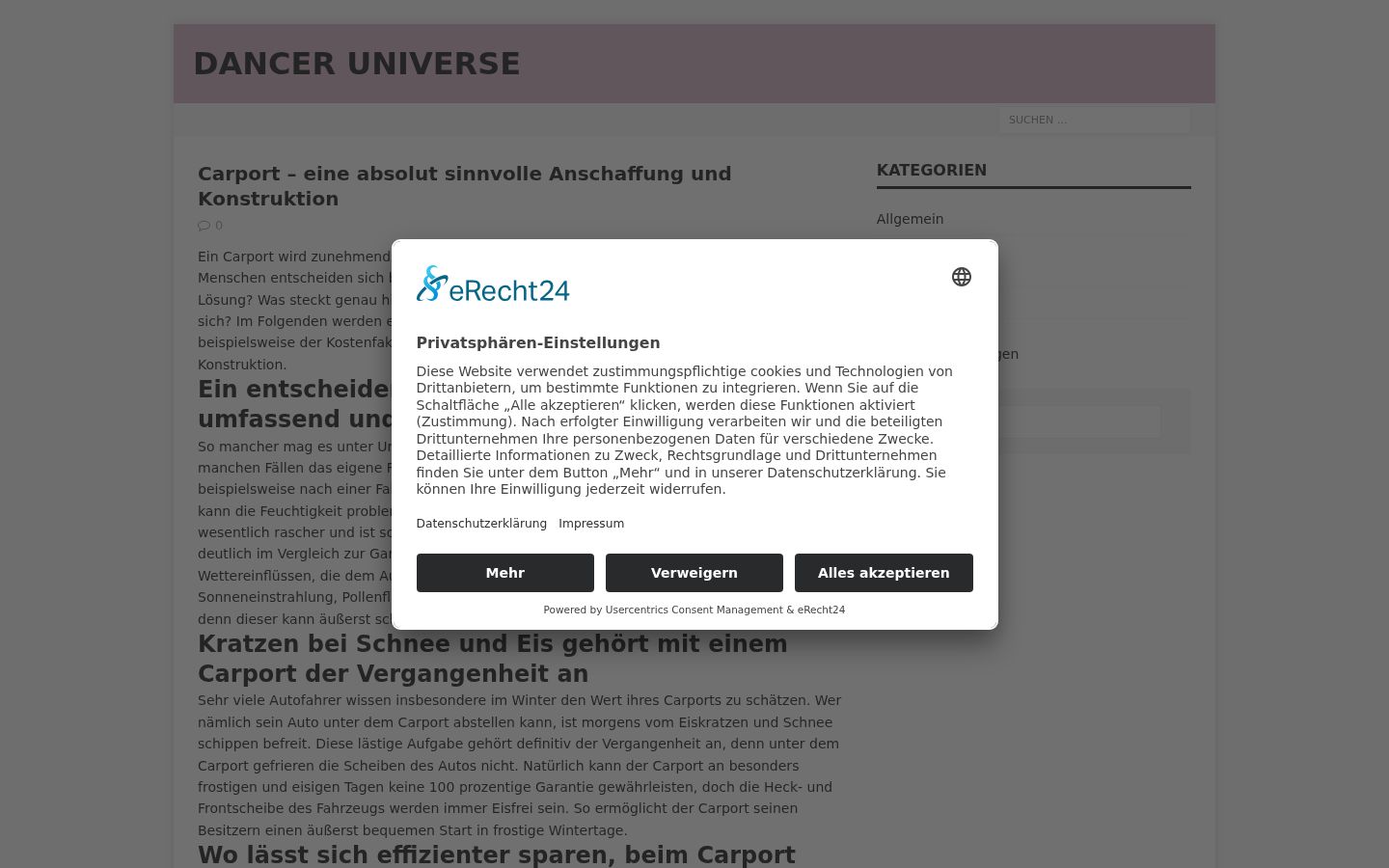 Screenshot of the consent banner shown before any interaction