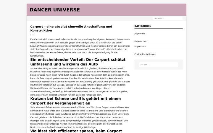 Screenshot of danceruniverse.com