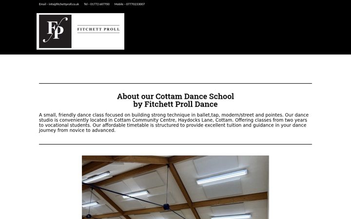 Captura de pantalla de danceschoolcottam.co.uk